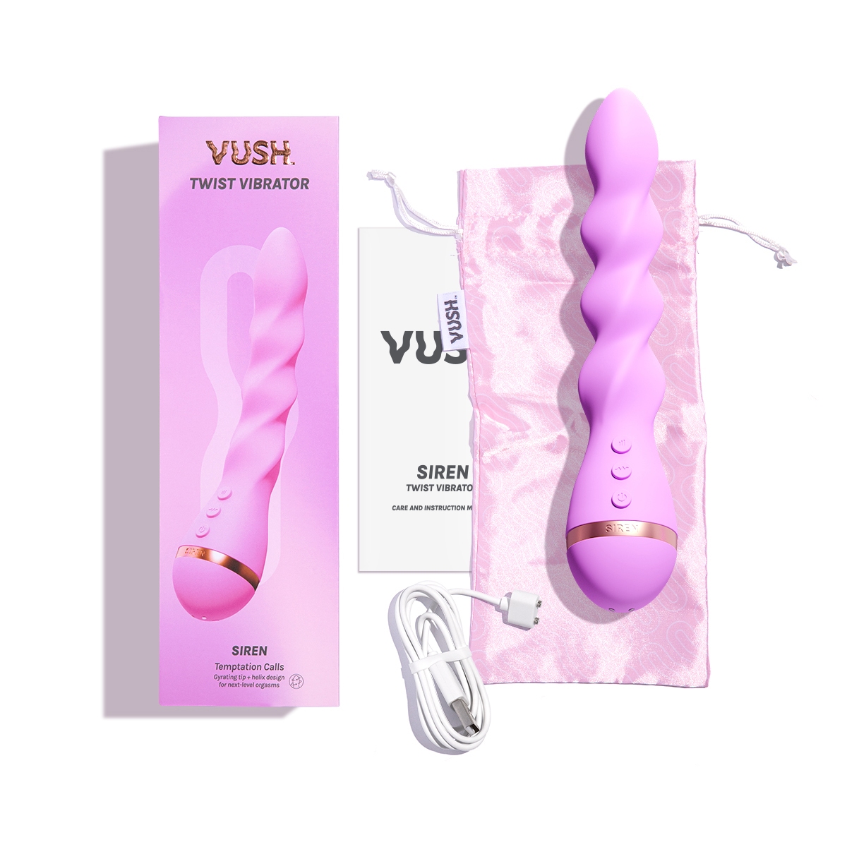 Product image of the  VUSH vibrator on clean background