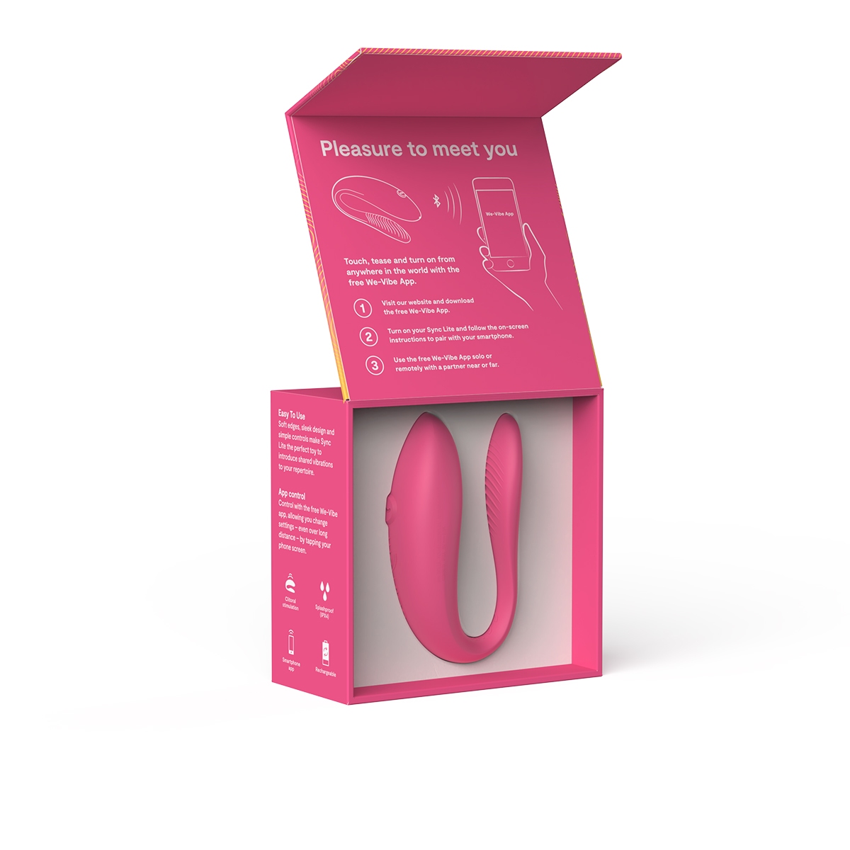 Close-up of the Pink We-Vibe vibrator for texture detail