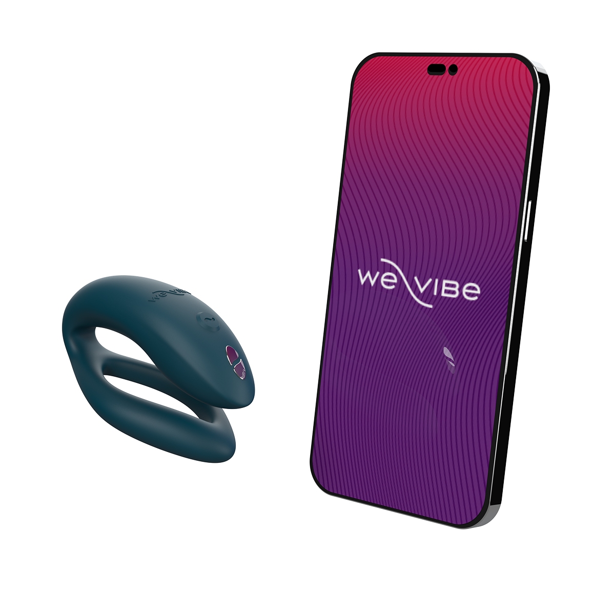 Angled view of the Green We-Vibe vibrator designed for intimate use