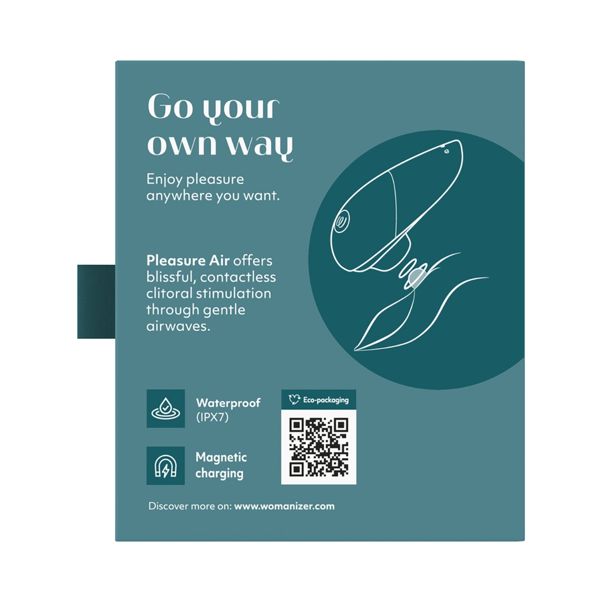 Close-up of the  Womanizer vibrator for texture detail