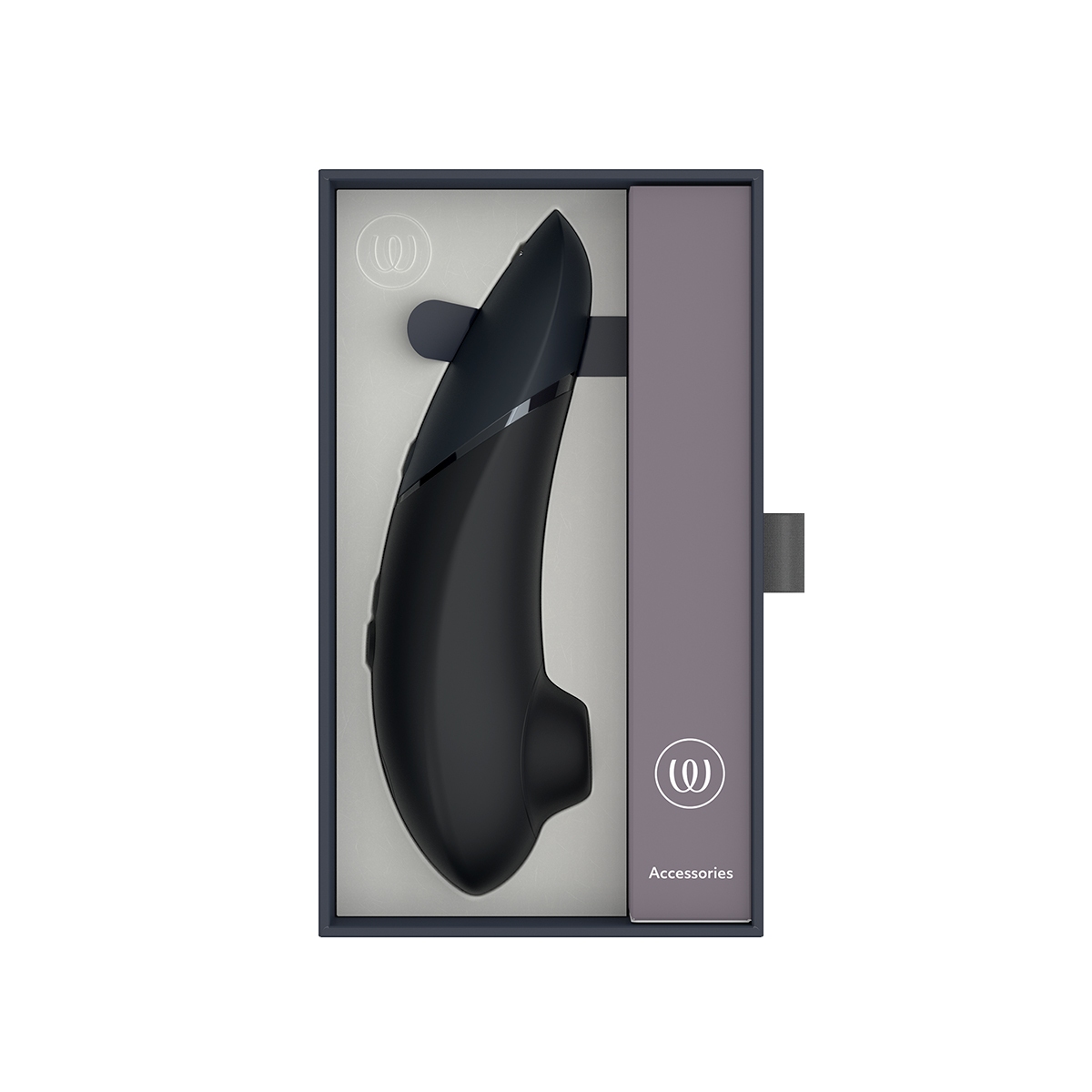Close-up of the Black Womanizer vibrator for texture detail