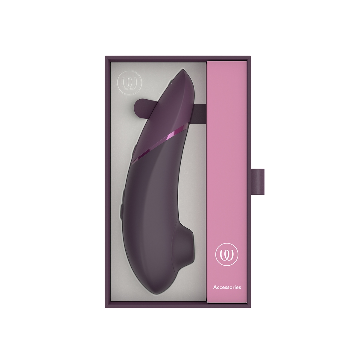 Close-up of the Purple Womanizer vibrator for texture detail
