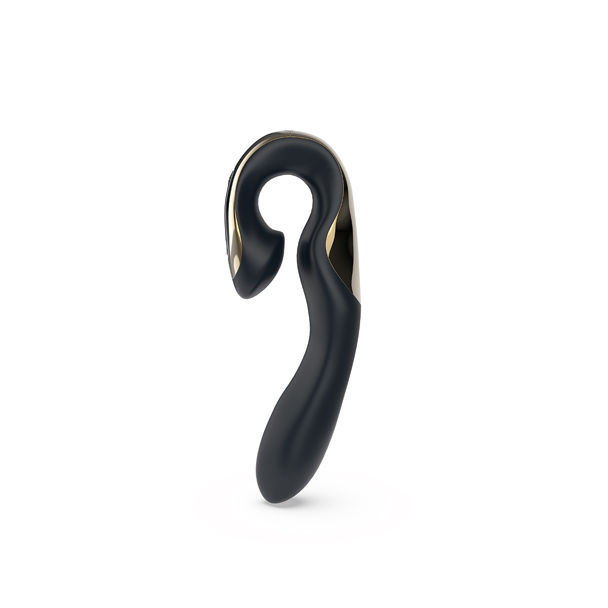 Angled view of the Black Gold Zini vibrator designed for intimate use