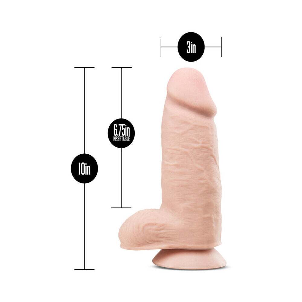 10 inch Dildo by Blush in Vanilla Ivory Beige displayed for pegging Him or Her