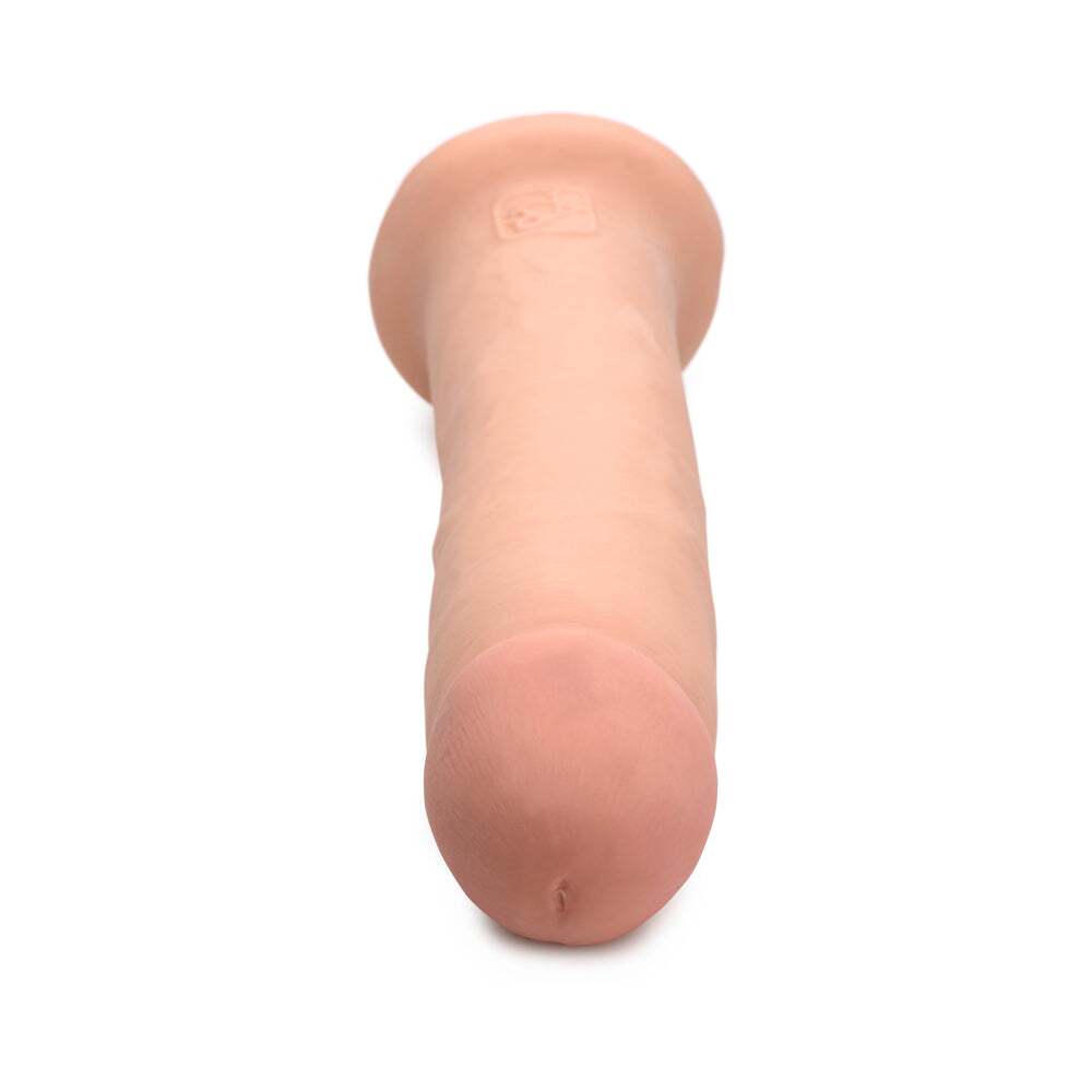 10 inch Dildo by XR Brands in Vanilla Ivory Beige shown for pegging Her or Him