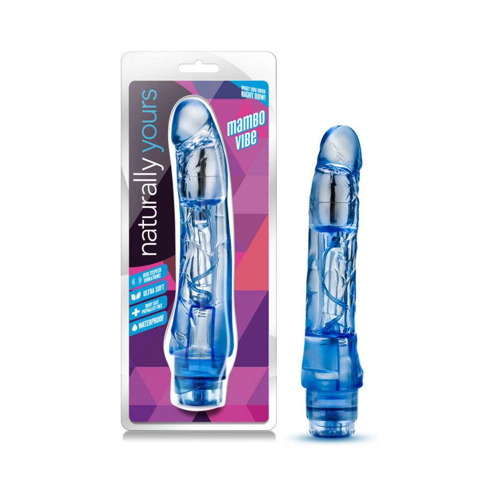 9 inch Dildo by Blush in Blue shown for use by Her or Him