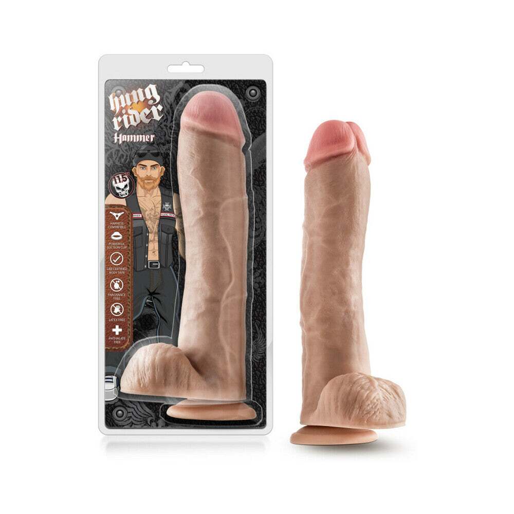 11.5 inch Dildo by Blush in Vanilla Ivory Beige shown for use by Her or Him