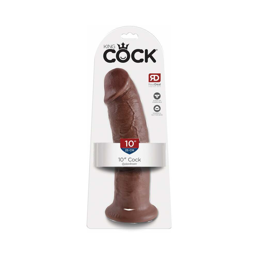 10 inch Dildo by Pipedream in Brown Chocolate Cocoa shown for use by Her or Him