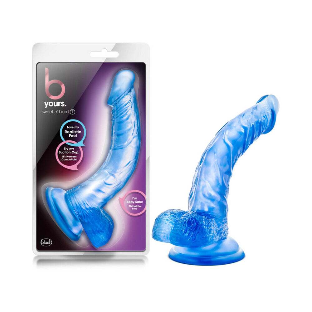 8.5 inch Dildo by Blush in Blue shown for use by Her or Him