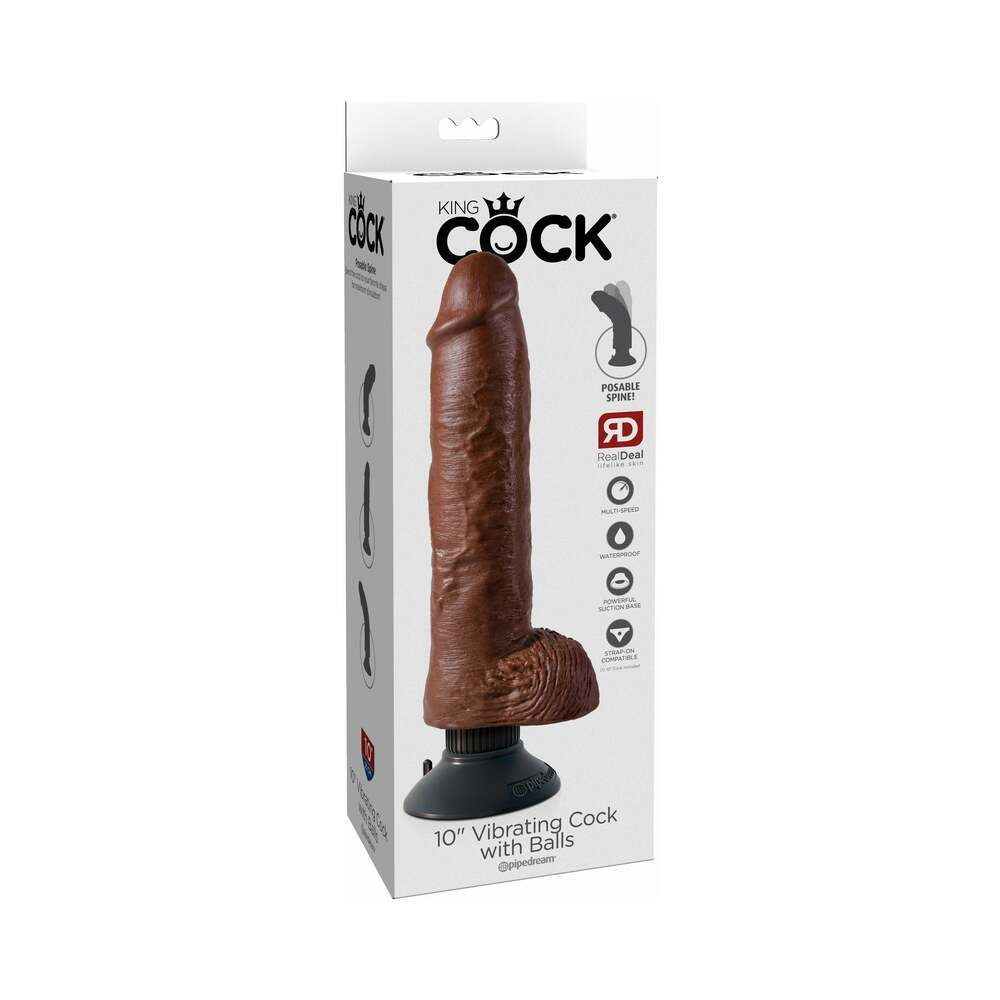 10 inch Dildo by Pipedream in Brown Chocolate Cocoa shown for use by Her or Him