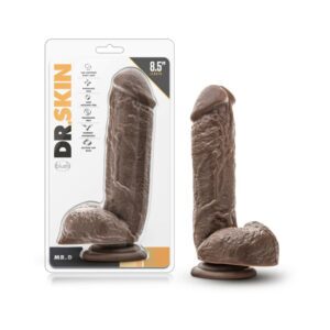 8.5 inch Dildo Blush Dark Brown Dr Skin Mr D Realistic with Balls