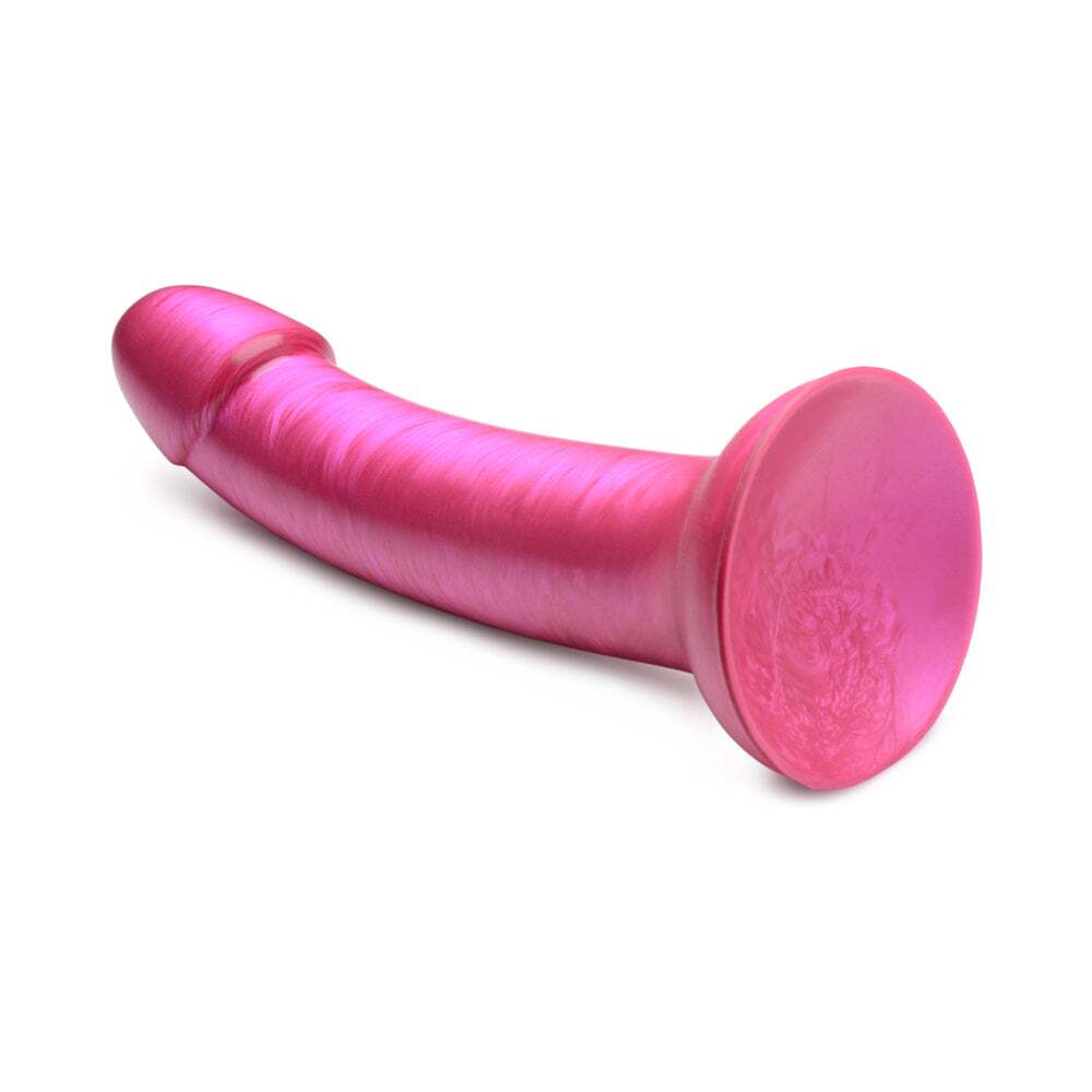 7 inch Dildo by Curve Novelties in Hot Pink Magenta Fuchsia shown for pegging Her or Him