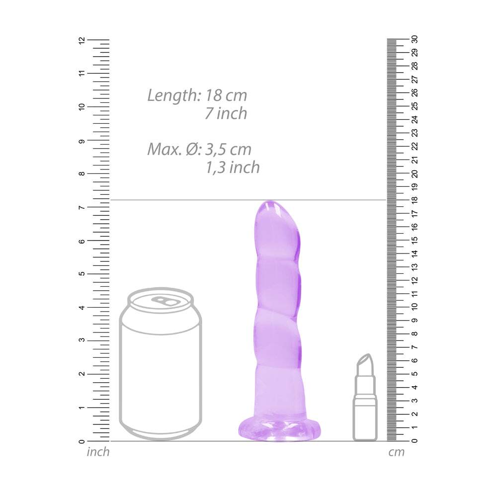 7 inch Dildo by Shots in Purple shown for pegging Her or Him