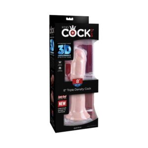 8 inch Dildo Pipedream Vanilla Ivory Beige King Cock Plus Triple Density Cock Realistic With Suction Cup Beige