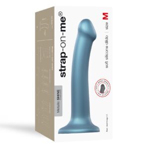 Dildo Lovely Planet Blue Strap On Me Metallic Shine Collection Soft Single Density Silicone Duck M