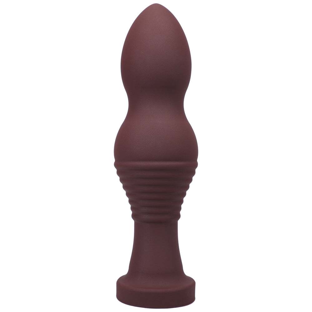 Dildo by Tantus in Wine Red Burgundy shown for use by Her or Him