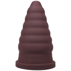 Dildo by Tantus in Wine Red Burgundy shown for use by Her or Him