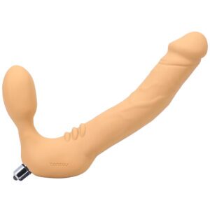 Dildo Tantus Vanilla Ivory Beige Real Strapless Vibrating Strap On Honey