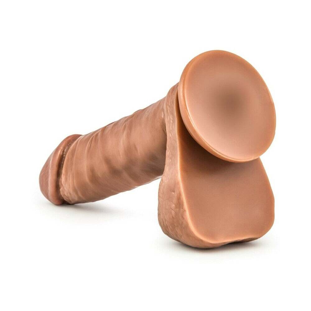 8 inch Dildo by Blush in Tan Light Brown Mocha shown for pegging Her or Him