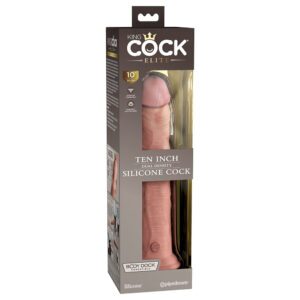 10 inch Dildo Pipedream Vanilla Ivory Beige King Cock Elite Dual Density Silicone Cock Realistic With Suction Cup Beige