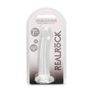 7 inch Dildo Shots Clear RealRock Crystal Non Realistic With Suction Cup