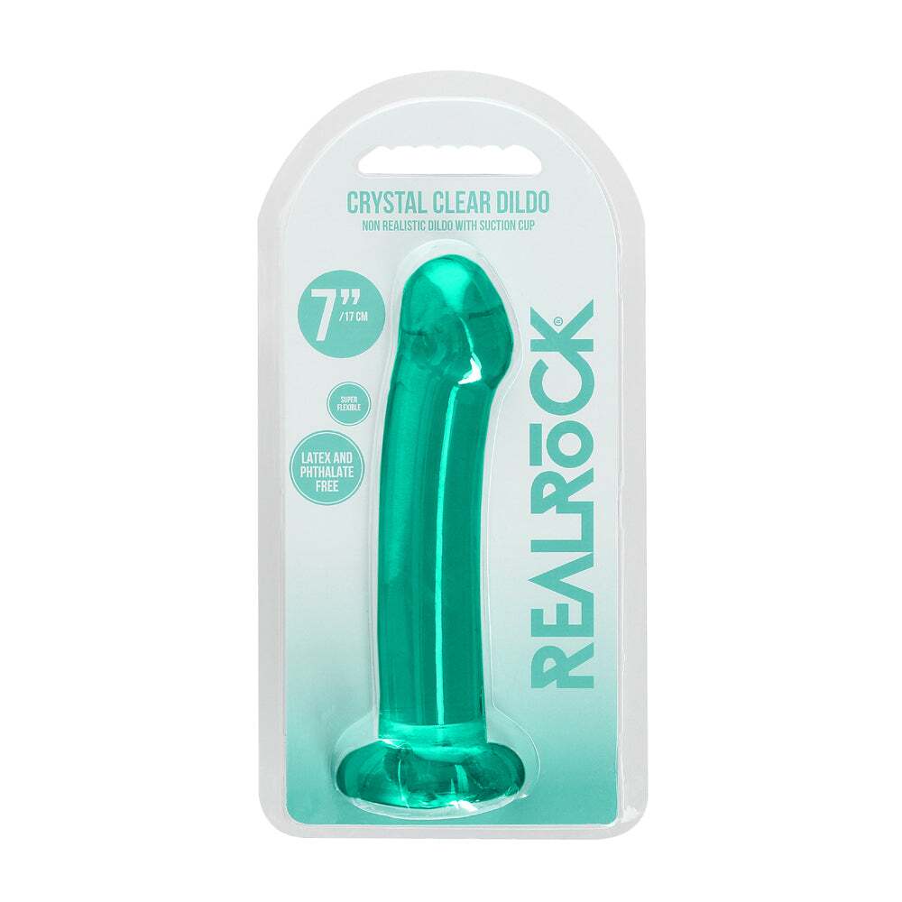 7 inch Dildo by Shots in Teal Turquoise Aqua shown for use by Her or Him