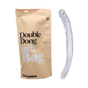 13 inch Dildo Doc Johnson Clear Double Dong In A Bag Dual Ended