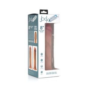 8 inch Dildo Curve Novelties Vanilla Ivory Beige Curve Toys Jock Dual Density Silicone with Suction Cup Light