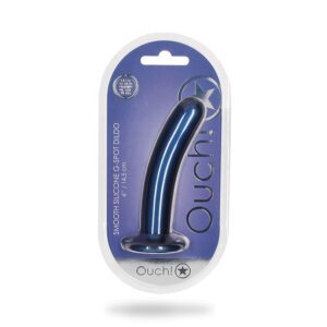 6 inch Dildo Shots Blue Ouch! Smooth Silicone G Spot Metallic