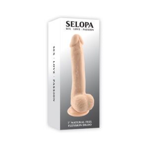 7 inch Dildo Selopa Vanilla Ivory Beige Feel Flexskin Bendable with Moving Material Light