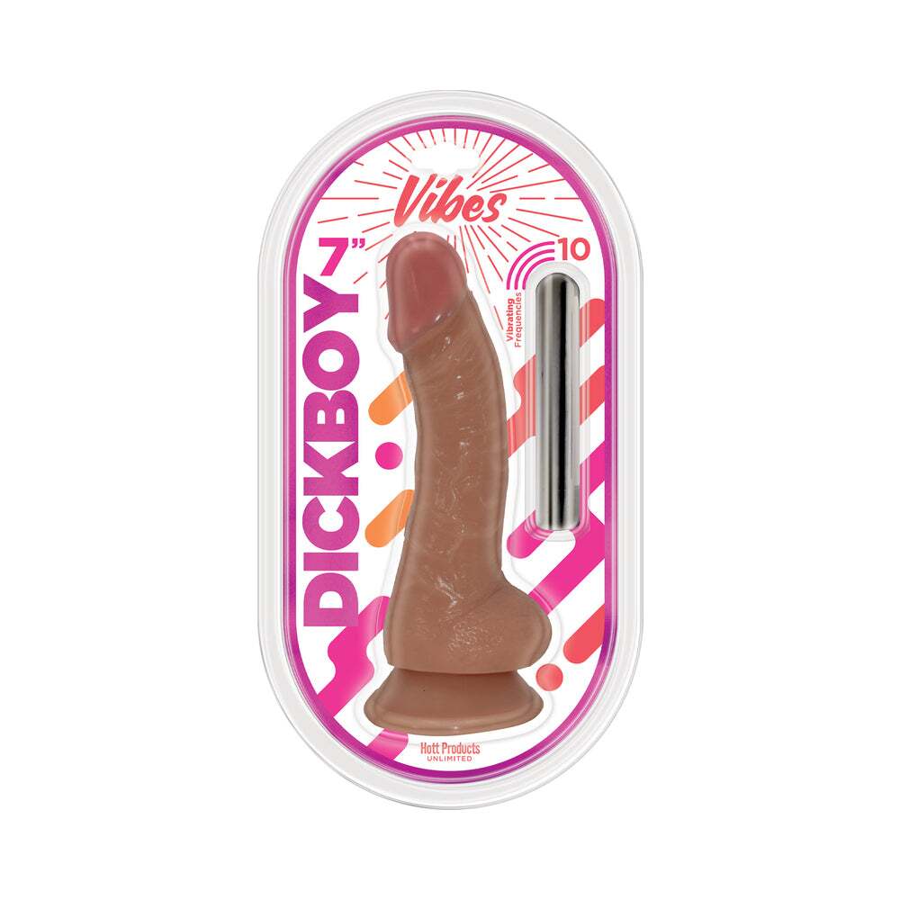 7 inch Dildo by Hott Products in Tan Light Brown Mocha shown for use by Her or Him