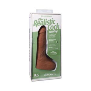 9.5 inch Dildo Doc Johnson Tan Light Brown Mocha The Realistic Cock Squirting ULTRASKYN Vac U Lock Caramel