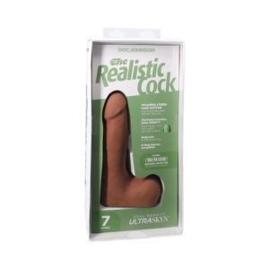 7 inch Dildo Doc Johnson Tan Light Brown Mocha The Realistic Cock ULTRASKYN Vac U Lock with Balls Caramel
