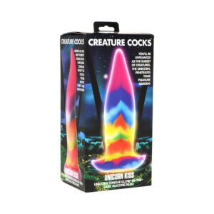 Dildo XR Brands Rainbow Creature Cocks Unicorn Tongue Glow in the Dark Silicone
