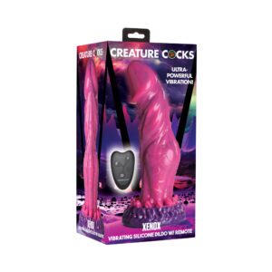 Dildo XR Brands Multi-Color Creature Cocks Xenox Vibrating Silicone with Remote