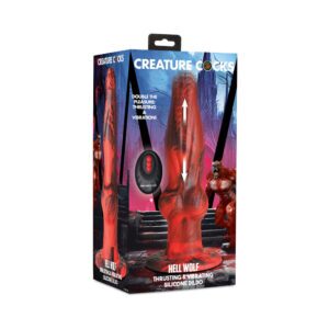 Dildo XR Brands Red Creature Cocks Hell Wolf Thrusting & Vibrating Silicone