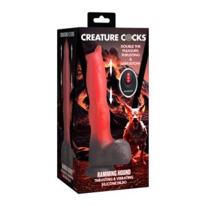 Dildo XR Brands Multi-Color Creature Cocks Canine Thrusting & Vibrating Silicone with Remote Control