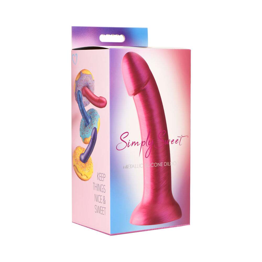 7 inch Dildo by Curve Novelties in Hot Pink Magenta Fuchsia shown for use by Her or Him
