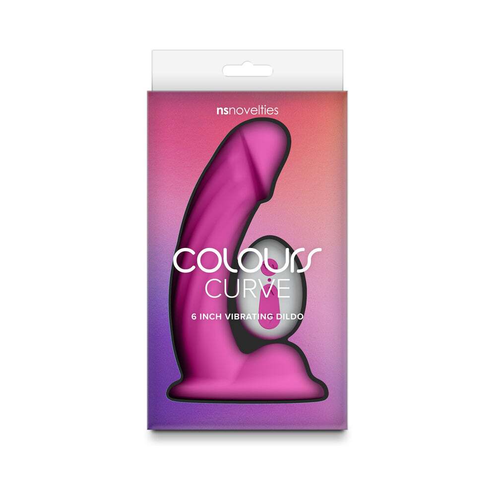 6 inch Dildo by NS Novelties in Hot Pink Magenta Fuchsia shown for use by Her or Him
