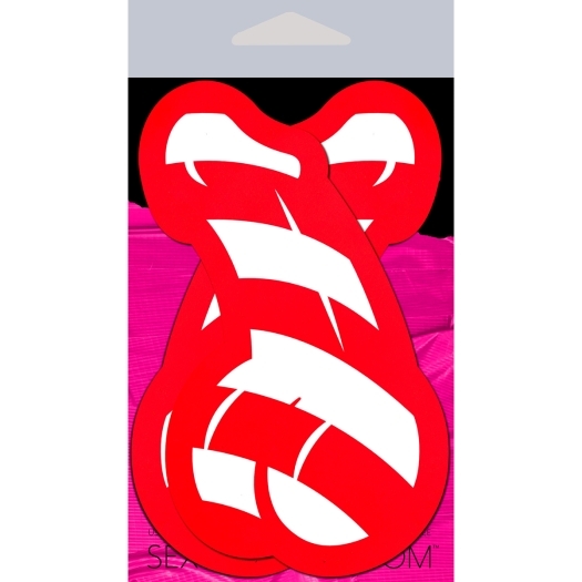 Wearing Candy Cane Penises nipples covers by Pastease can be fun and sexy!