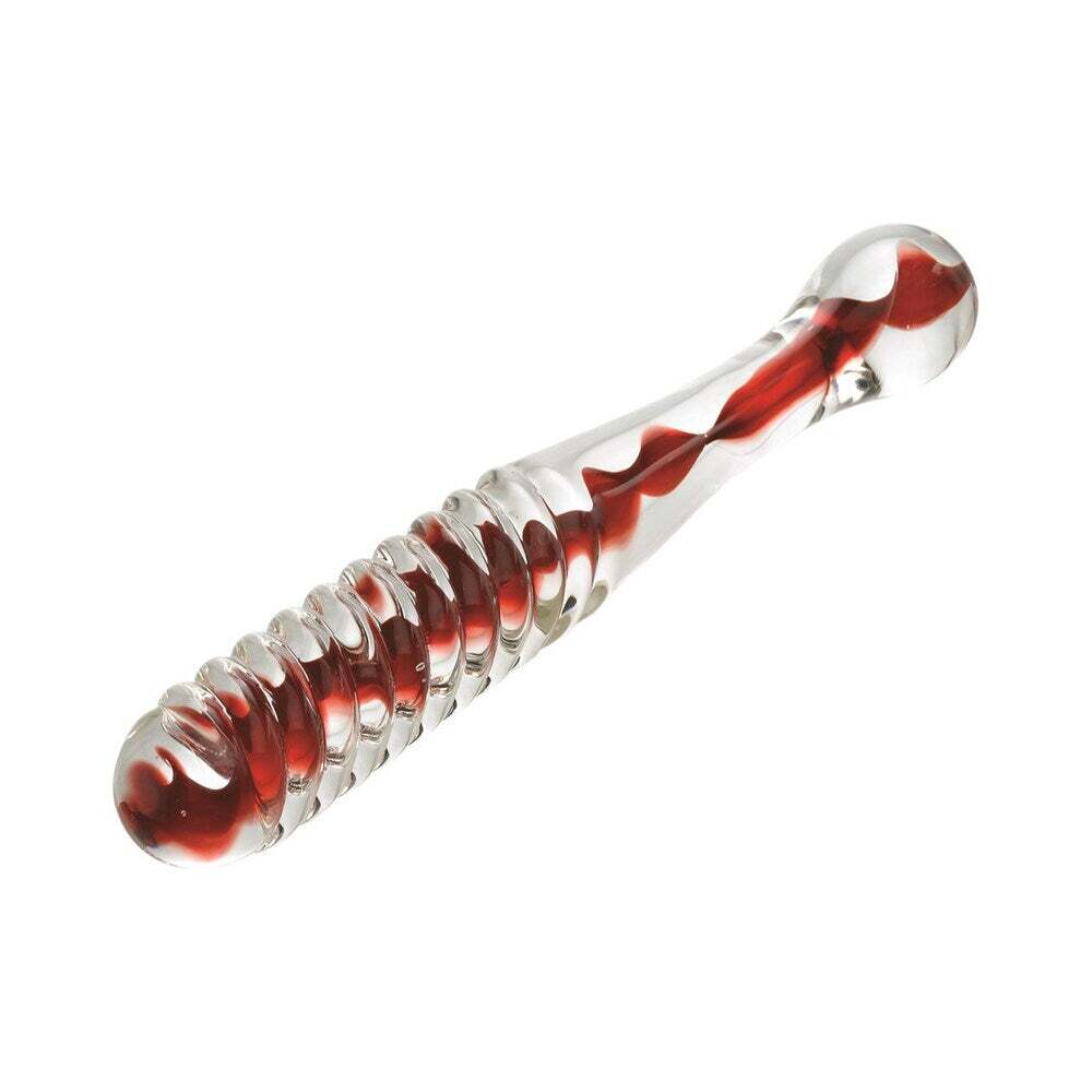Dildo by Adam & Eve in Red shown for pegging Her or Him