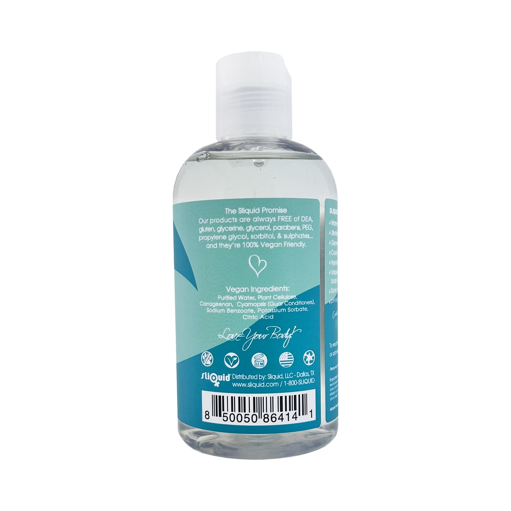 Close-up of  Water Based Lube by Sliquid with gentle, toy-safe texture