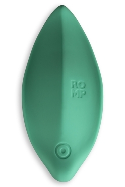 ROMP vibrator Wave Lay-On Mint shown in hand for scale