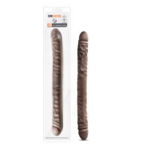 18 inch Dildo Blush Dark Brown Dr Skin Double