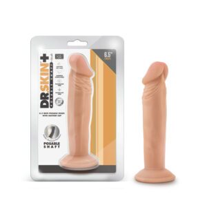6 inch Dildo Blush Vanilla Ivory Beige Dr Skin Plus Realistic Triple Density Posable Beige