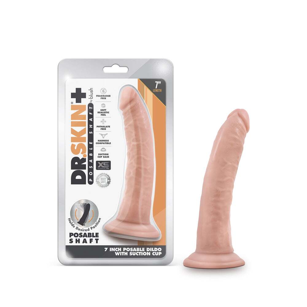 7 inch Dildo by Blush in Vanilla Ivory Beige shown for use by Her or Him