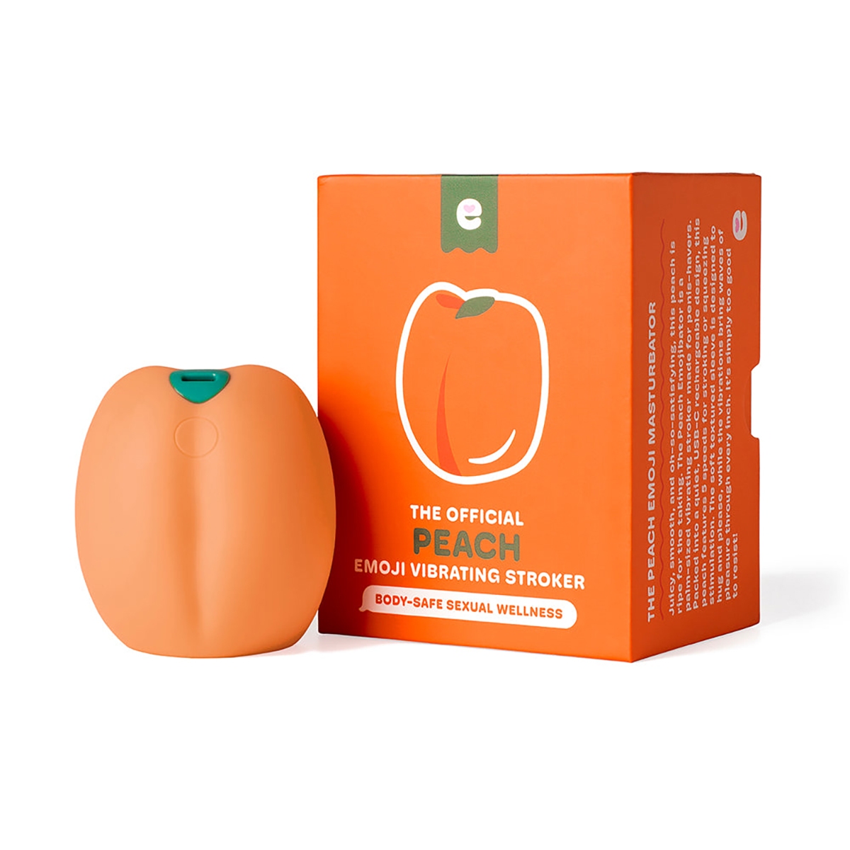Fully assembled Peach Dame Products vibrator with smooth exterior