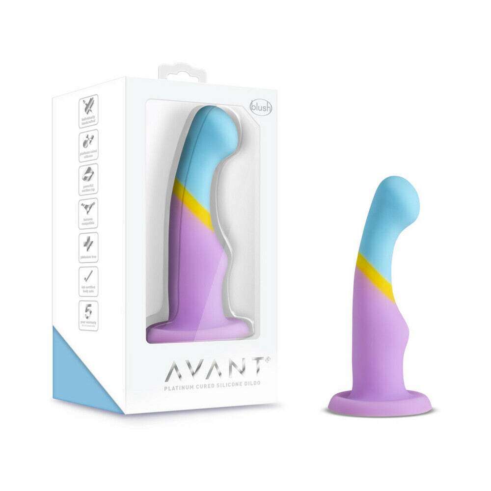 6 inch Dildo by Blush in Multi-Color shown for use by Her or Him