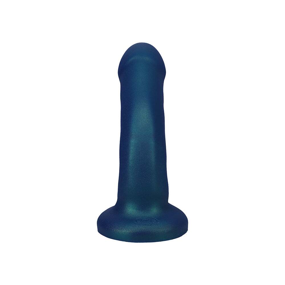 6.5 inch Dildo by Tantus in Teal Turquoise Aqua shown for pegging Her or Him