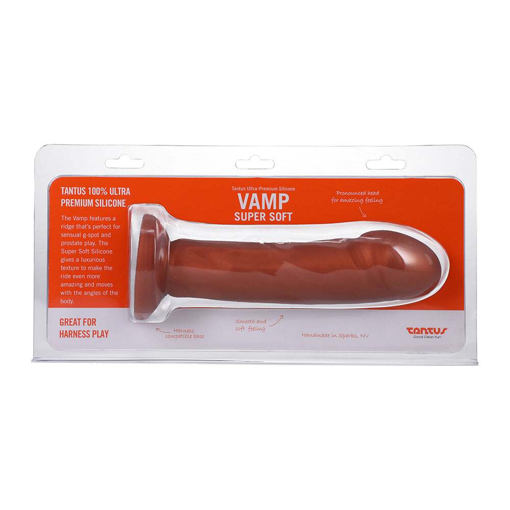 Dildo by Tantus in Copper shown for use by Her or Him